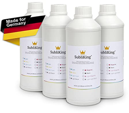 Subliking 4X 250ml Sublimationstinte (CMYK-Set) für Epson, Ricoh & Sawgrass