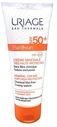 Uriage Bariesun Protezione solare minerale SPF50+ - Viso e corpo - Protezione molto alta UVA/UVB e luce blu - Resistente all'acqua - Non unge - Non profumato - Adatto a pelle sensibile - 100ml
