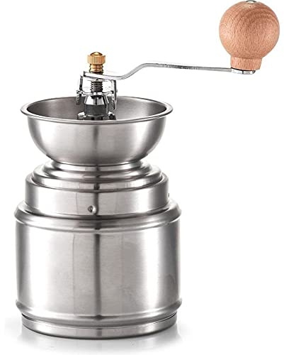 HAC24 Kaffeemühle Edelstahl mit Keramikmahlwerk Handkaffeemühle Kaffee Mühle Manuell Mahlmaschine Individuelle Mahlgradeinstellung