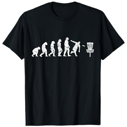 Evolution de l'homme Frisbee Golfer Joueur de Disc Golf T-Shirt