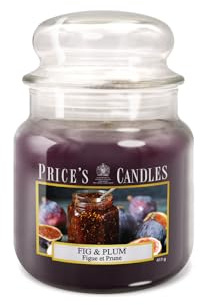 Price's - Vela en tarro mediano Fig & Plum - Fragancia dulce, deliciosa y de calidad - Aroma de larga duración - Hasta 90 horas de tiempo de combustión