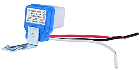 URPIZY Mini interruttore crepuscolare, sensore di luce Twilight Switch, sensore di controllo automatico della luce per esterni, con interruttore della luce DC/AC 12V/24V/110V/220V 10A