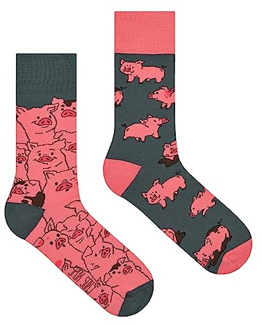 Spox Sox - calcetines coloridos, divertidos y extravagantes - un regalo divertido, 36-39, Piglet