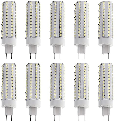 (Confezione da 10) Lampadina LED G8.5 10 Watt 1000 lumen Dimmerabile G8.5 Sorgente luminosa G8.5 Base bi-pin LED Lampadina a mais (equivalente alogena da 100 Watt), Luminosità regolabile 10% -100%