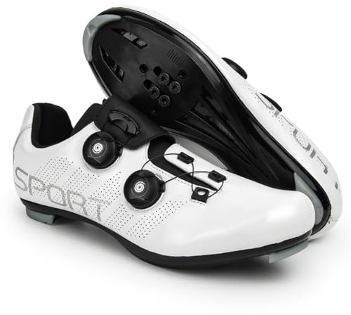 Hixingo Zapatilla de Ciclismo Hombre Mujer para Carretera, Zapatos Bicicleta de Carretera Exterior con Cierre Rotativo de precisión Zapatillas de Ciclismo Unisex Moda Respirable