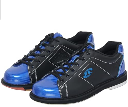 SDEQA Chaussures de Bowling pour Hommes Baskets de Bowling en Cuir à Lacets