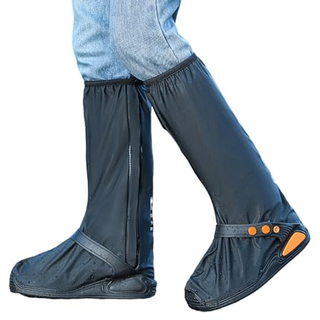 Xanorrg Cubierta Impermeable Para Zapatos Con Botas De Lluvia Cremalleras Bota Antideslizante PVC A Prueba Lluvia Cremalleras Para Deportes Aire Libre Senderismo Zapato Reutilizable A Prueba