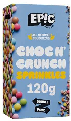 EPIC SNAX CO Choc N' Crunch Sprinkle Toppers – Chocolate & Biscuit Mix for Cakes, Cupcakes, Ice Cream & Desserts, 120 g Box