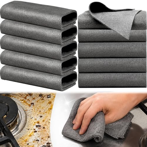 Loiluliy Paño De Limpieza Mágico,10 Piezas Reutilizables Balletas Microfibra 30x40cm Adecuado para La Limpieza De Cristales, Coches, Cocinas Y Baños