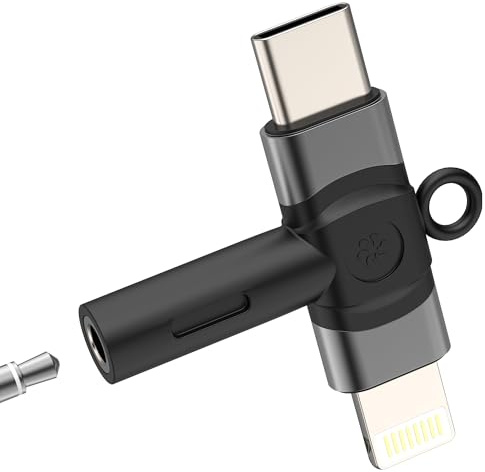 Adapter Lightning på jack för iPhone 17 16 15 14 13 Pro Max kompatibel med Samsung S25 S24 USB C AUX-hörlurar för Apple 3,5 mm ljudkabel anslutning dongel headset för iPad jackkontakt headset
