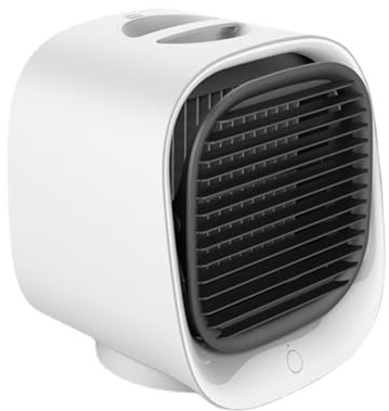 Fockety Ventilatore Portatile con Funzione Climatizzatore, Rinfrescatore Personale alimentato tramite USB, Ventilatore Rinfrescante con Luce Notturna a LED a 7 Colori per Casa