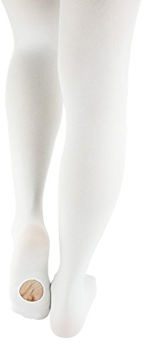 S. lemon 2 paia Ultra Soft Pink bianco convertibile Dance collant transizione Full Foot balletto collant per ragazze bambini donne (white, XL)