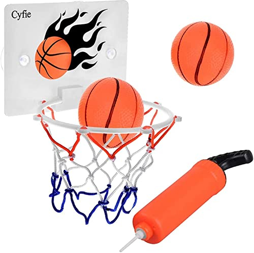 DEWEL Mini Basketballkorb Set, Basketball Korb Indoor für Kinder, Basketball Korb im Zimmer Wandmontage Mit 3 Mini Balls, Saugnapf Und Luftpumpe, Kinder Basketballkorb für Kinderspie Outdoor Office