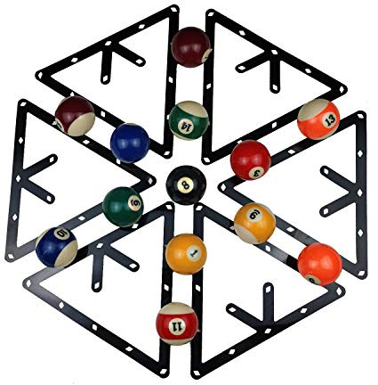 BALIKEN Triangle 8 Ball and 9 Ball Rack for Pool Table, Suited for 2-1/4 Pool Balls, Billiard Racks Pool Table Accessories (Triangle/Magic, Black)