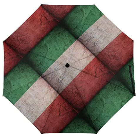 Automatischer Regenschirm Italienische Flagge Regenschirm Kompakter Faltbarer Winddichter Reise Regenschirm