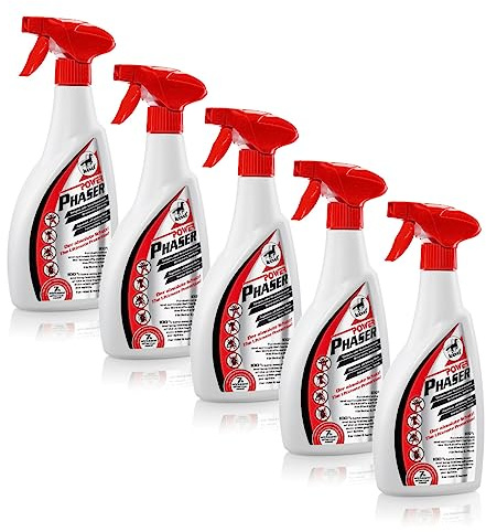 RL24 leovet - Insektenschutz Power Phaser | Fliegenspray für Pferde | Schutz gegen Mücken, Fliegen, Zecken & Bremsen | Lange Wirkdauer | 5 x 550 ml Sprühflasche (5er Set)