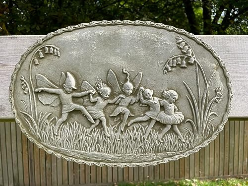 Plaque à suspendre en pierre d'elfe | Statue de jardin vintage elfes nymphe lutin ange jardin extérieur
