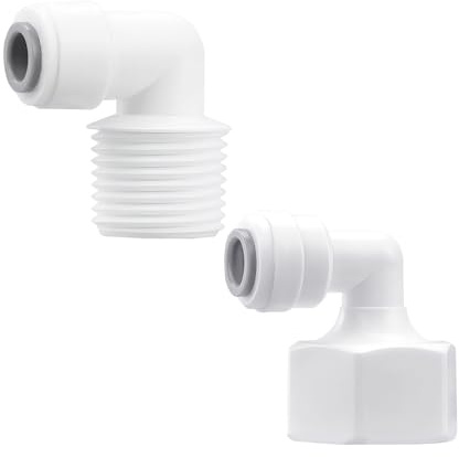 Qrity 1 Pezzi 1/2 Maschio/Femmina a 1/4 Gomito Rapido Collegamento, Raccordi di Collegamento Rapido, Push in to Tubing Pipe Joint