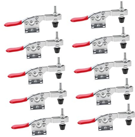 Homoyoyo 10 Pièces clip de positionnement sauterelle à poussée horizontale pince le bas serrage aide à la tenue pince verticale Outillage fixation Métal serrer galvanisé