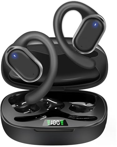 Noetoy Ecouteurs Bluetooth sans Fil Sport,Oreillette Bluetooth 5.3 avec Son Stéréo 3D Antibruit, Etanche IP7 Casque avec Étui de Chargement Portable, écouteurs pour Running/Gym/iOS/Android（Noir