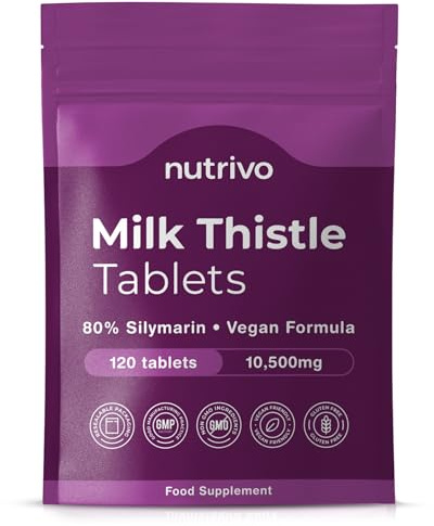 Milk Thistle High Strength Tablets 10,500mg & 80% Silymarin Per Serving | 120 Tablets | Milk Thistle Herbal Supplement | Vegan & UK Made