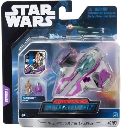 STAR WARS Vehículo de juguete de nave espacial Mace Windu, interceptor Jedi – más de 8 años