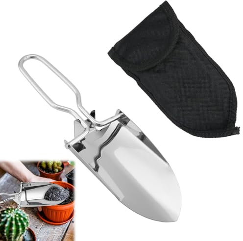 Palas de Acampada y Marcha, Mini Pala de Mano Plegable, Pala de Supervivencia, Pala para Acampar, Camping Pala Plegable, con Bolsa de Almacenamiento, para Plantar, Cavar y Aflojar el Suelo