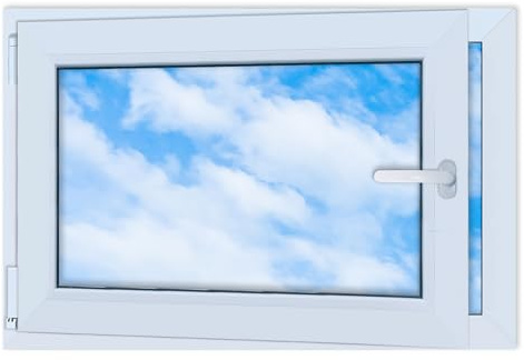 LORAC | Plastfönster vitt 900 x 600 mm, 90 x 60 cm, PCV, DIN vänster, lutbar och justerbar, 2-vägs glasning, energisparande – fönster med CE-certifikat för källare och lägenhet