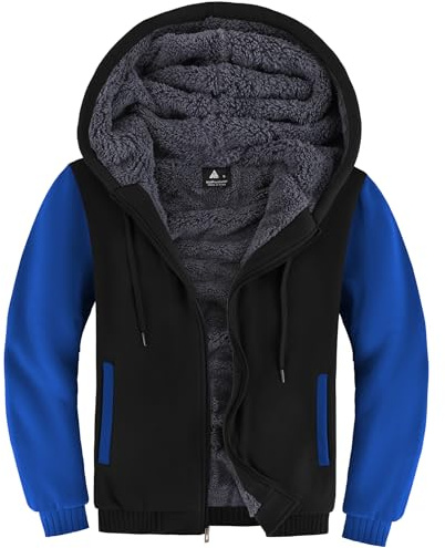 LLdress Sweats à Capuche Homme Veste Polaire Chaude Hiver Manteau Fermeture éclair Hoodie Sweatshirt avec Poche Veste Décontractée Sport