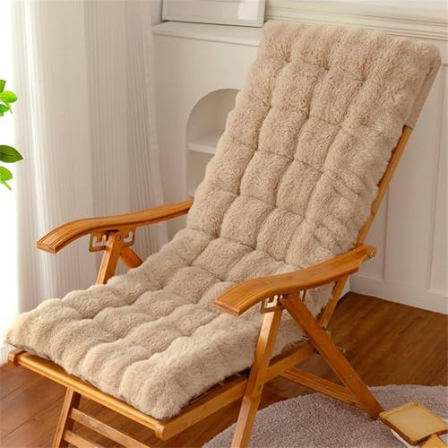 Morkite Coussin Chaise Longue, Peluche Coussins pour Bains de Soleil avec Sangles, Coussin Bain de Soleil Confortable et Doux, Matelas Transat pour Jardin, Terrasse, Balcon