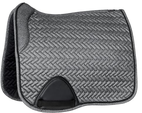 Start Helsinki Tapis de selle pour cheval, tapis de selle baroque avec cordon décoratif, tapis de selle pour cheval, pour dressage (DR) et polyvalence (VS) (gris, dressage)
