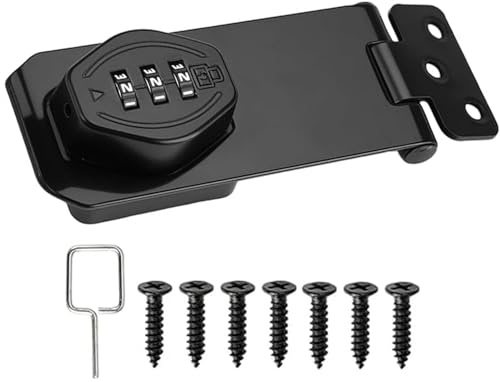 JOYOLA 4 Pouces Loquet Porte avec Serrure à Code, Verrou Porte Placard avec Code, Serrure Armoire Métallique Code pour Portes, Armoires, Fenêtres, Garages Extérieurs, Jardins