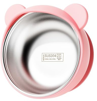 Detachable Inner Cutlery Silicone Suction Bowl Dishware for Toddler Learning to Easy Feeding Tableware Stainless Steel Baby Bowl with Suction