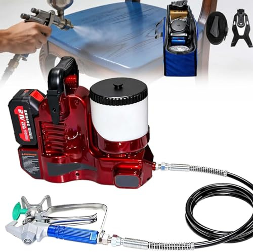 Pulverizador de pintura eléctrico sin aire, portátil, comercial, capacidad de 1,2 L, ajuste de 6 velocidades, pistola de pulverización de pared para aplicación de pintura de látex