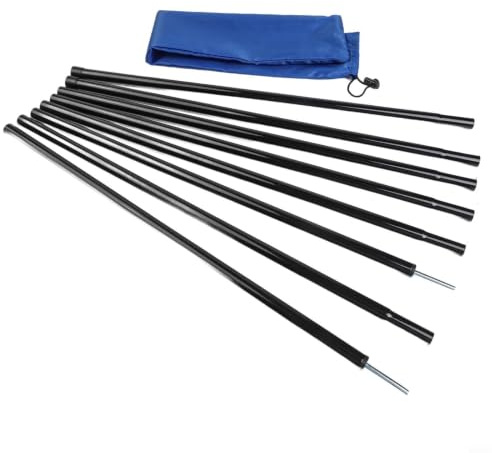 2PCS Outdoor Canopy Poles 2m Adjustable Tent Support Rods Strong Iron Frame for Sun Shelter Gazebo Replacement Parts(Black)