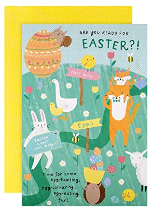 Hallmark Easter Card, Easter Activity Pack, Kids Easter Card, Easter Keepsake, Fun Animals Design, Green