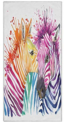 RELEESSS bunte Handt¨¹cher mit Zebramuster, weiche Mikrofaser, schnell trocknendes Handtuch f¨¹r Zuhause, Badezimmer, K¨¹che, Reisen, Sport, Fitnessstudio, Yoga