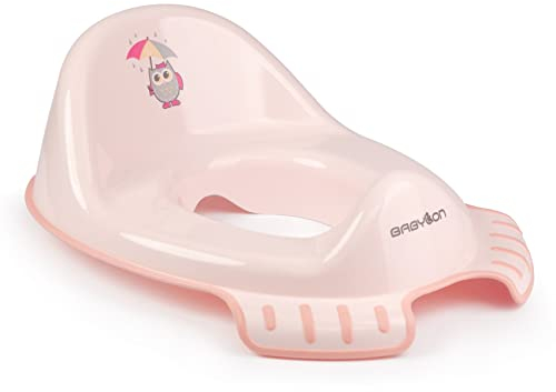 BABYLON Flipper Klodeckel Toilettensitz für Kinder Anti-Rutsch Ergonomisch. Baby toilettentrainer mit Haken. Klositz für kinder für Mädchen und Jungen. WC Sitz Kinder, Baby Zubehör Rosa