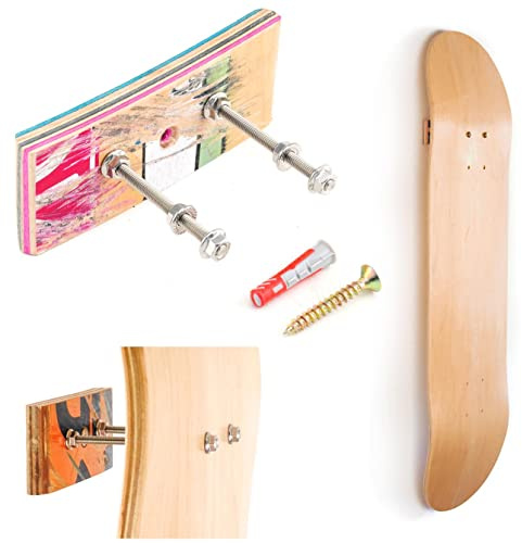 Skateboard Wall Mount For Collector Deck Art Wall Hanger Display - Universal Vertical Horizontal Holder Made From Recycled Skateboard Deck Wood Stocking Filler