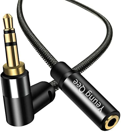 3.5mm Male to Female Extension Stereo Audio Cable 0.5M, Audio Extension Cable, AUX Headphone Extension Cable Stereo Jack Cord for Phones, Headphones, Speakers, Tablets, PCs and More (1.5FT/0.5m)