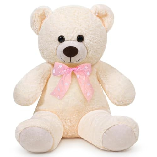 SNOWOLF orsacchiotto peluche Morbido simpatico orso bambola giocattolo animale regalo per i bambini ragazzi ragazze compleanno Natale San Valentino (40m, crema)