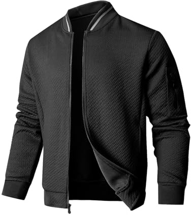 SAVKOOV Mens Loose Fit Lightweight Jacket Casual Stylish bomber Jacket