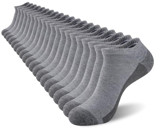COOVAN Men Athletic Ankle Socks 12 pack Low Cut Short Cushion Casual Sock（12 pairs）