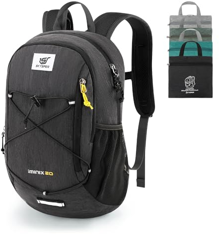 SKYSPER Foldable Small Backpack – 20L Lightweight Hiking Daypack with Chest Belt Packable Travel Rucksack for Women Men