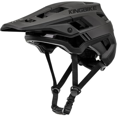Fahrradhelm Mountainbike Helm Visier Abnehmbar MTB Helme für Herren Damen Erwachsene Jugend (Schwarz, M(55-58CM))