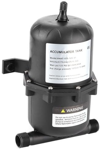 VOBOR Accumulatore Serbatoio a Pressione Pompa Acqua Controllo del Flusso 0,75 L 125PSI per Barca Camper Marina