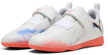 Puma Future 8 Play V It Jr - Tenis de fútbol Unisex para niños, Puma Blanco Puma Negro Rojo Brillante, 33 EU