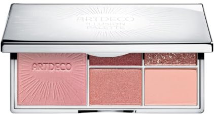 ARTDECO Illusion Palette for cheeks & eyes - Must have Palette aus vier Lidschatten und einem Blusher mit integriertem Spiegel - 1 x 1 Stk