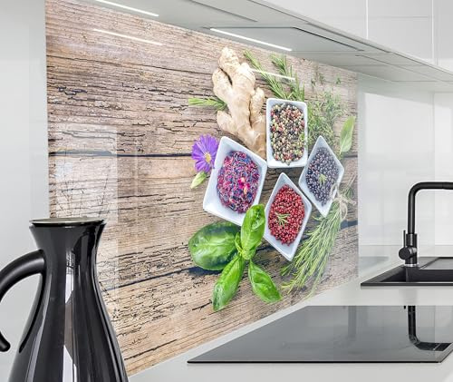 timalo Spritzschutz Wand für Herd, Küche Küchenrückwand Glasoptik | Acryl Glas 2mm | Glasrückwand Acrylglas Wandpaneele Rückwandschutz Platte | 60x52cm Bunter Rauch