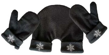 Pärchen Handschuhe | Couple Winterhandschuhe | Partnerhandschuhe | Paar Handschuhe für zwei | Partner Handschuhe | 3-teilige Dicker und Warmer Handschuh | Tunnelhandschuhe für Paare (Schwarz, M)